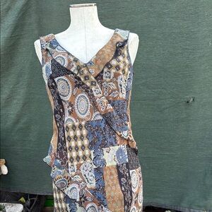 Patchwork Sleeveless Dress M